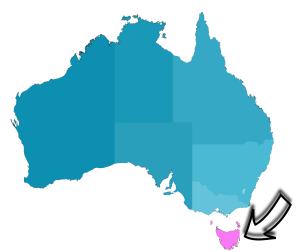 Australia Map, highlighting Tasmania