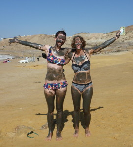 Playing in the Dead Sea mud
