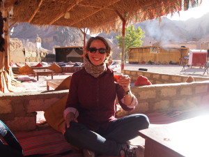 Drinking tea in a Bedouin Camp