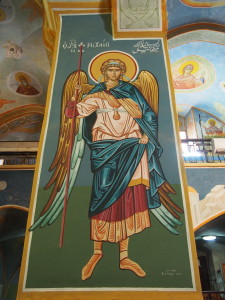 Colourful artwork in the Church of the Annunciation