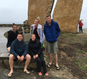 Hanging out at the final trail marker in Muxia