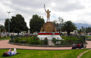 Sculptures at the entrance to town across the road from the hospital)