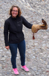 Conquering fears by holding an American Kestrel