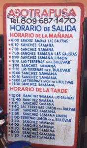 Bus Schedule from Santo Domingo