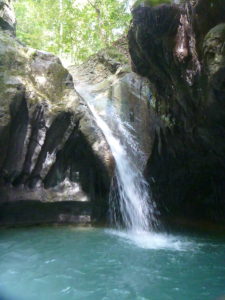 Natural waterslide at the 27 Waterfalls of Damajagua