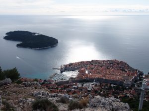 View of Dubrovnik for the mountain with the cable car