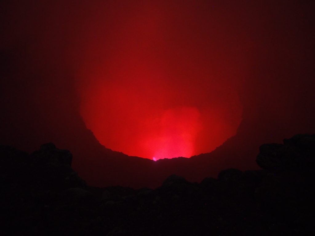 Glowing lava in the Masaya Volcano